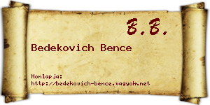 Bedekovich Bence névjegykártya